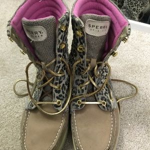 Sperry High Top Leopard Print Boots